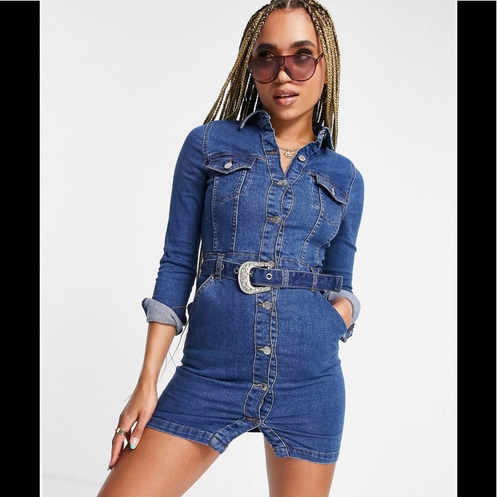 Parisian Denim Mini Dress (Size US 6)